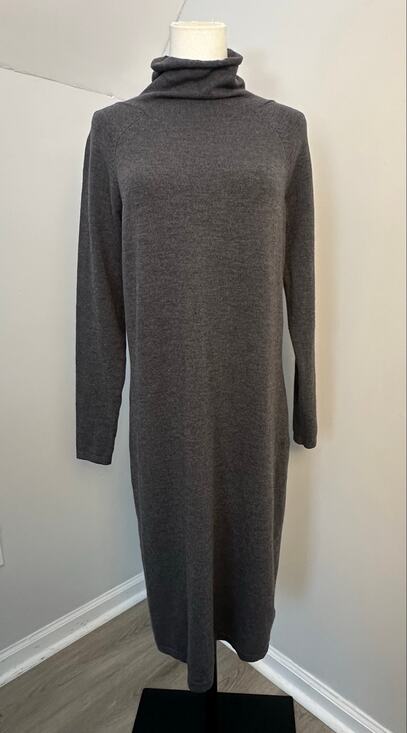 Talbots Dresses & Skirts - Talbots Merino Wool Turtleneck Sweater Dress Charcoal Gray S Luxury Minimalist